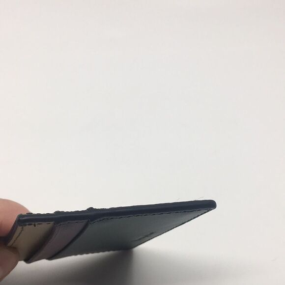 NWT Bespoke Unisex Dark Green Colorblock Leather Card Holder Wallet - Picture 14 of 15